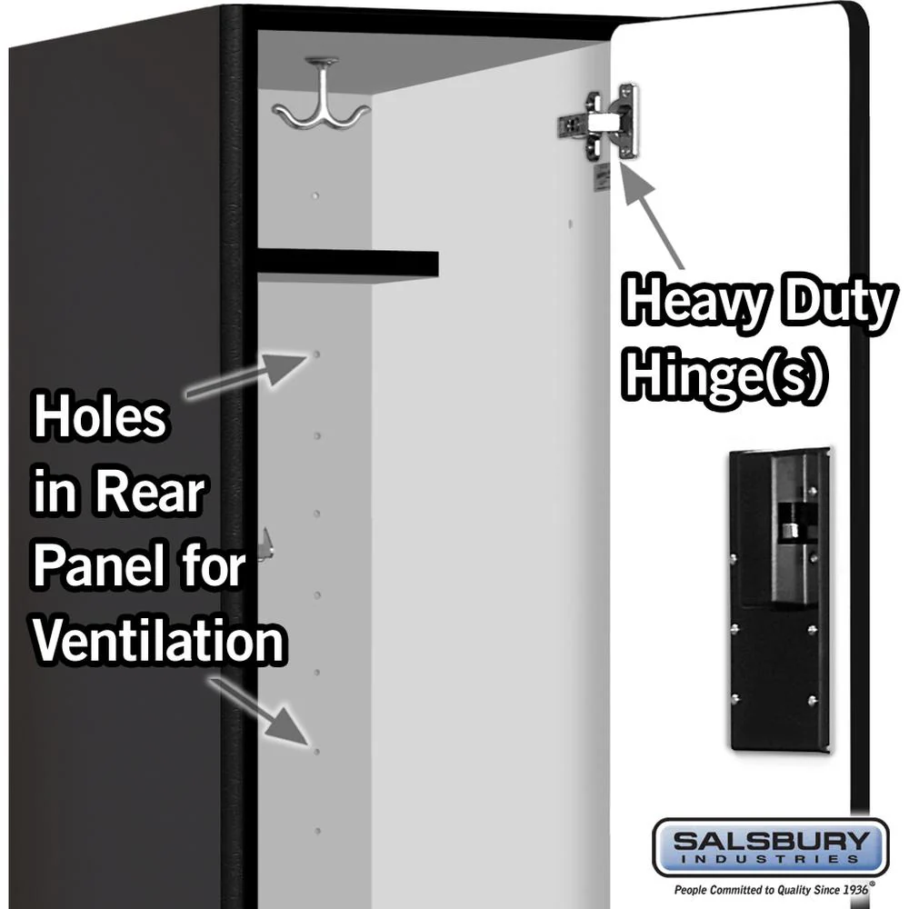 12" Wide Double Tier Designer Wood Locker - 1 Wide - 5 Feet High - 18" Deep by Salsbury - Image 4