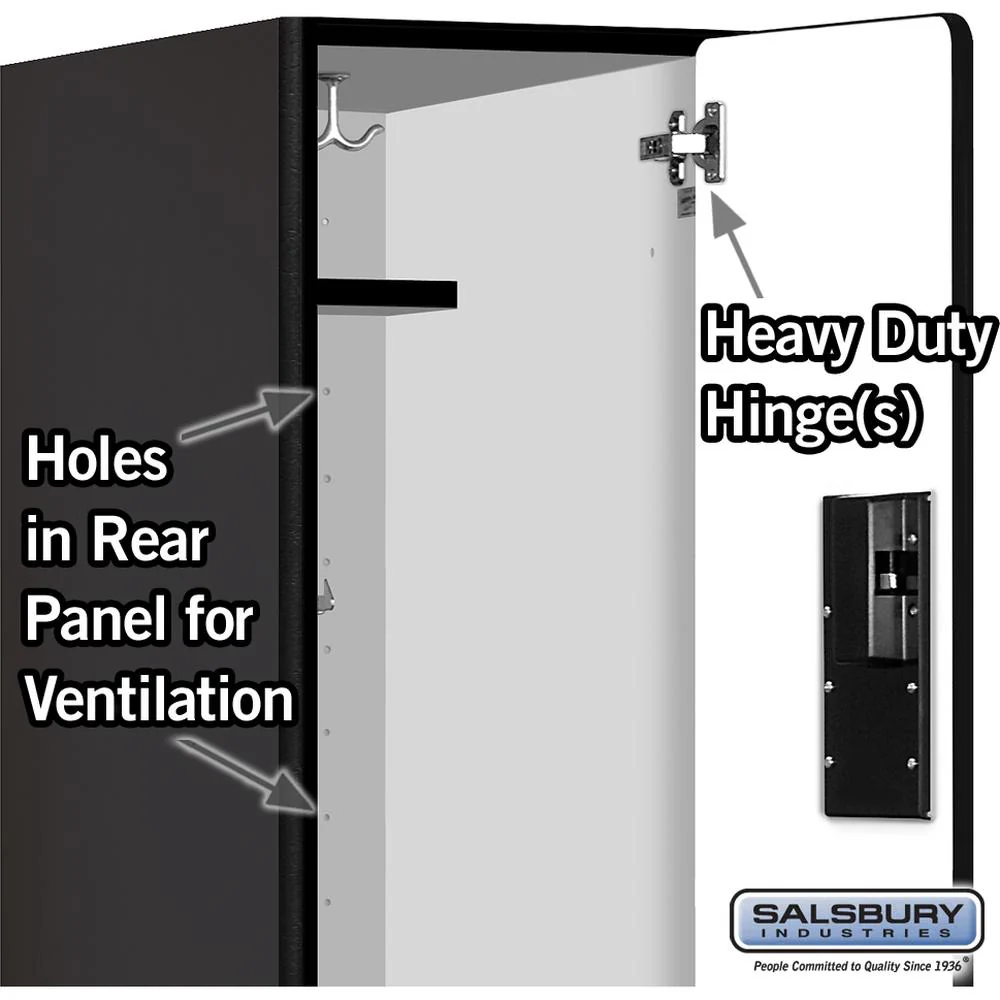 12" Wide Double Tier Designer Wood Locker - 1 Wide - 5 Feet High - 21" Deep by Salsbury - Image 4