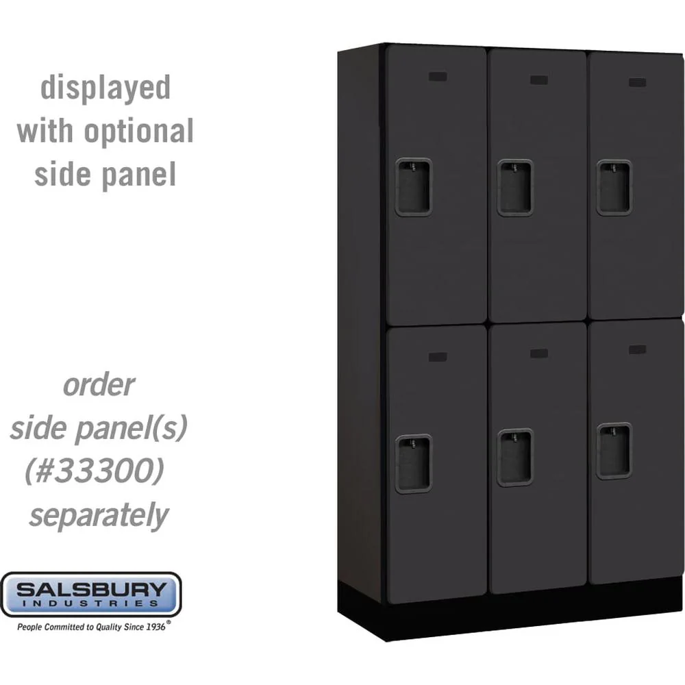 12" Wide Double Tier Designer Wood Locker - 3 Wide - 5 Feet High - 15" Deep by Salsbury