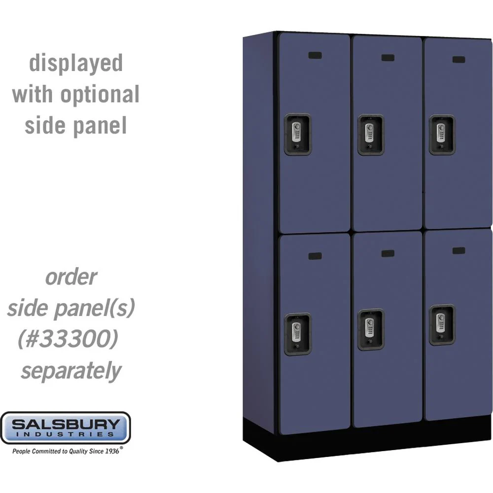 12" Wide Double Tier Designer Wood Locker - 3 Wide - 5 Feet High - 15" Deep by Salsbury - Image 16