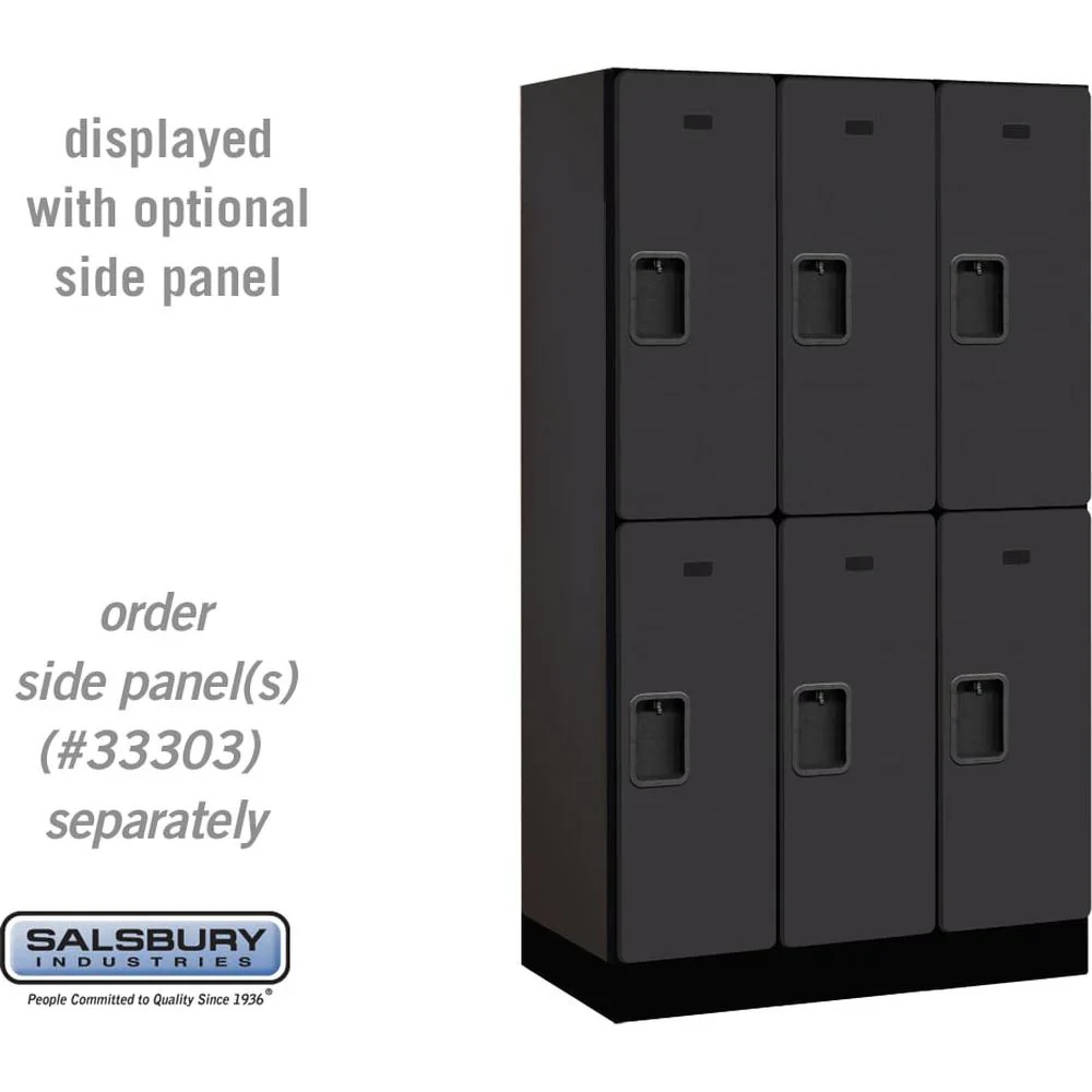 12" Wide Double Tier Designer Wood Locker - 3 Wide - 5 Feet High - 18" Deep by Salsbury