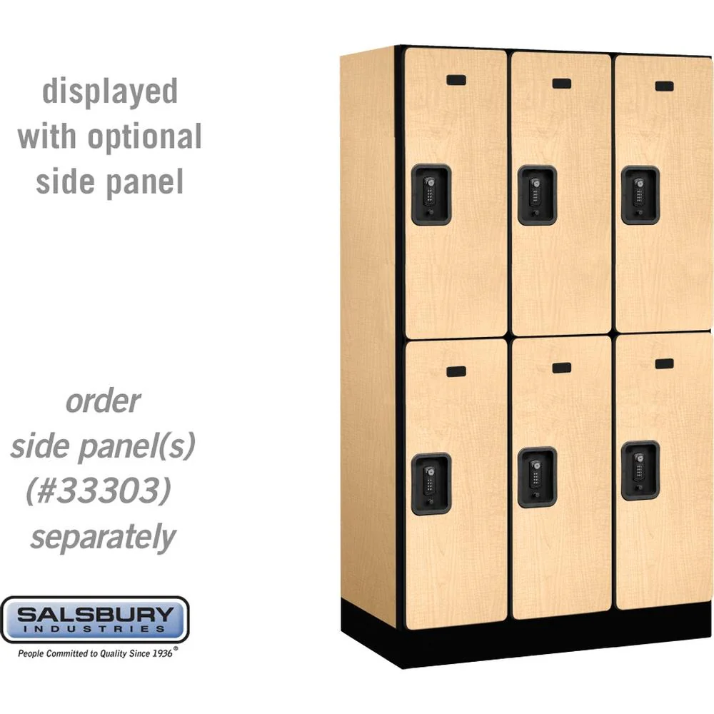 12" Wide Double Tier Designer Wood Locker - 3 Wide - 5 Feet High - 18" Deep by Salsbury - Image 34