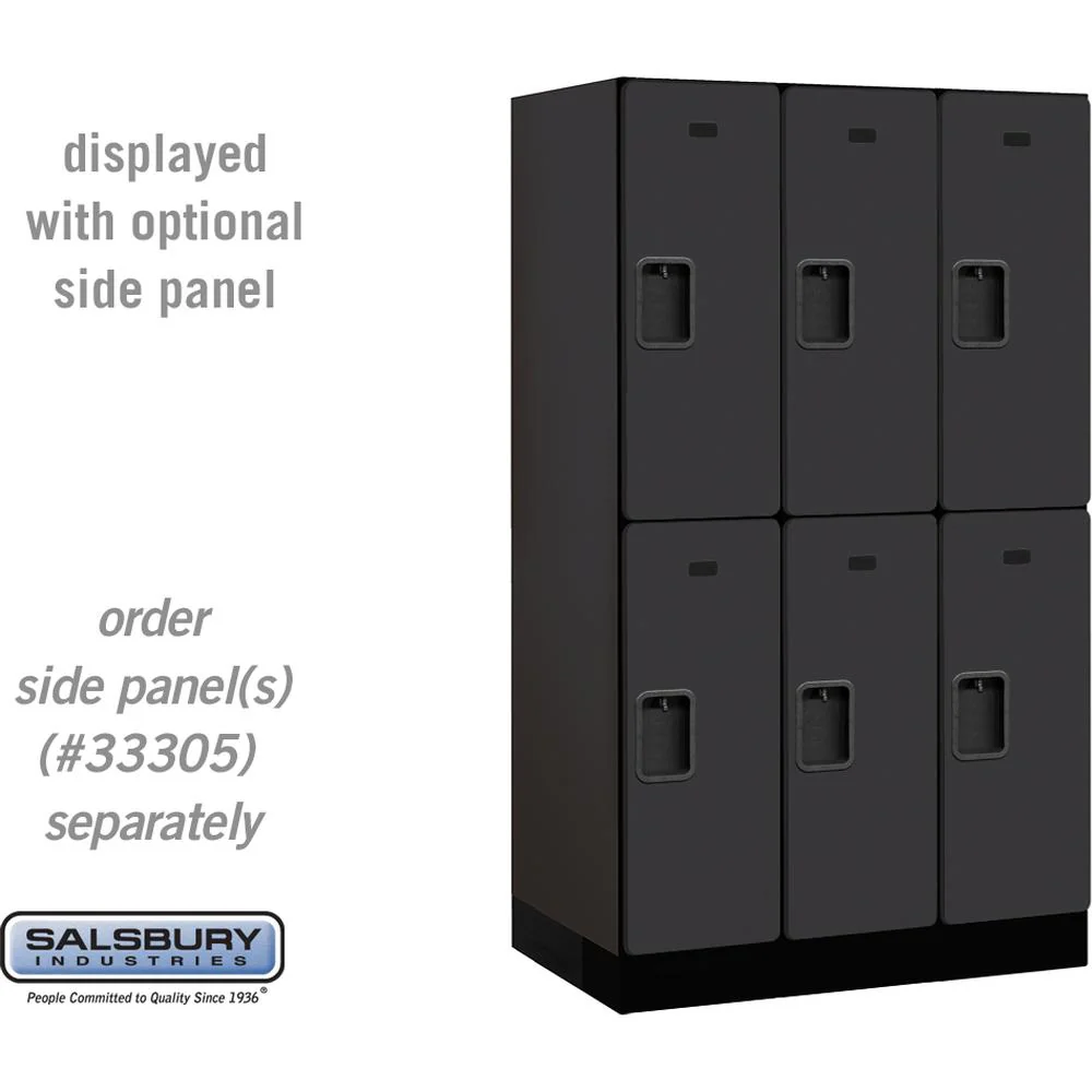 12" Wide Double Tier Designer Wood Locker - 3 Wide - 5 Feet High - 21" Deep by Salsbury
