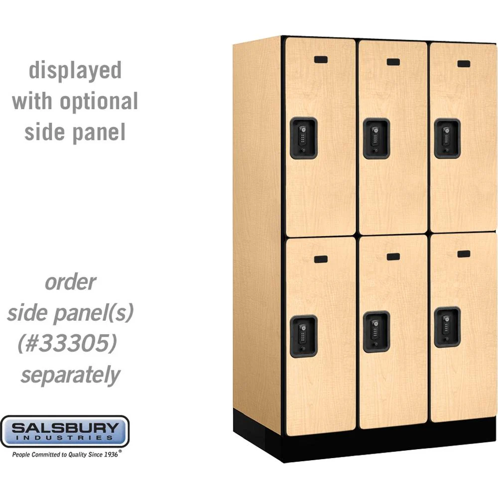 12" Wide Double Tier Designer Wood Locker - 3 Wide - 5 Feet High - 21" Deep by Salsbury - Image 33