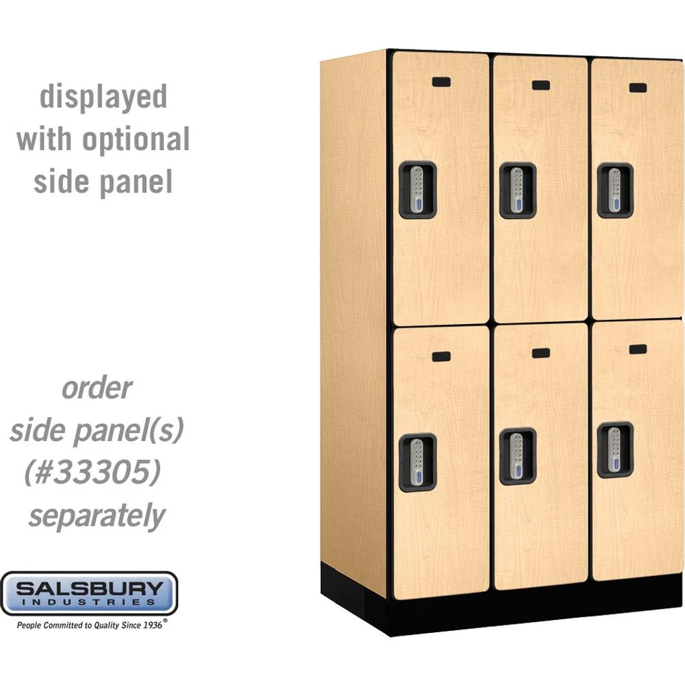 12" Wide Double Tier Designer Wood Locker - 3 Wide - 5 Feet High - 21" Deep by Salsbury - Image 34