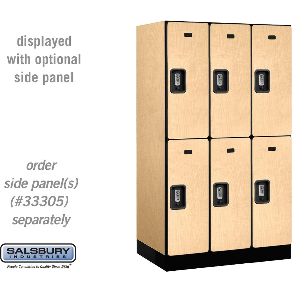 12" Wide Double Tier Designer Wood Locker - 3 Wide - 5 Feet High - 21" Deep by Salsbury - Image 35