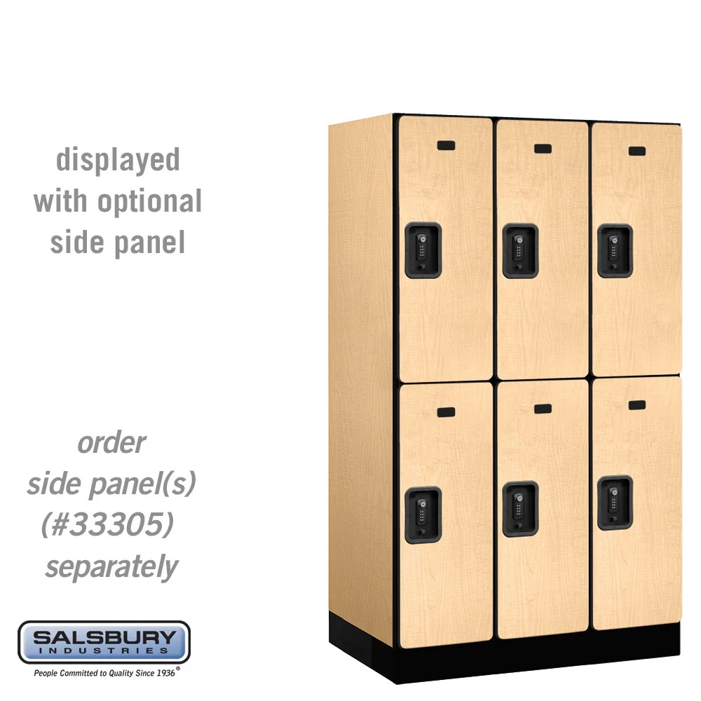 12" Wide Double Tier Designer Wood Locker - 3 Wide - 5 Feet High - 21" Deep by Salsbury - Image 36