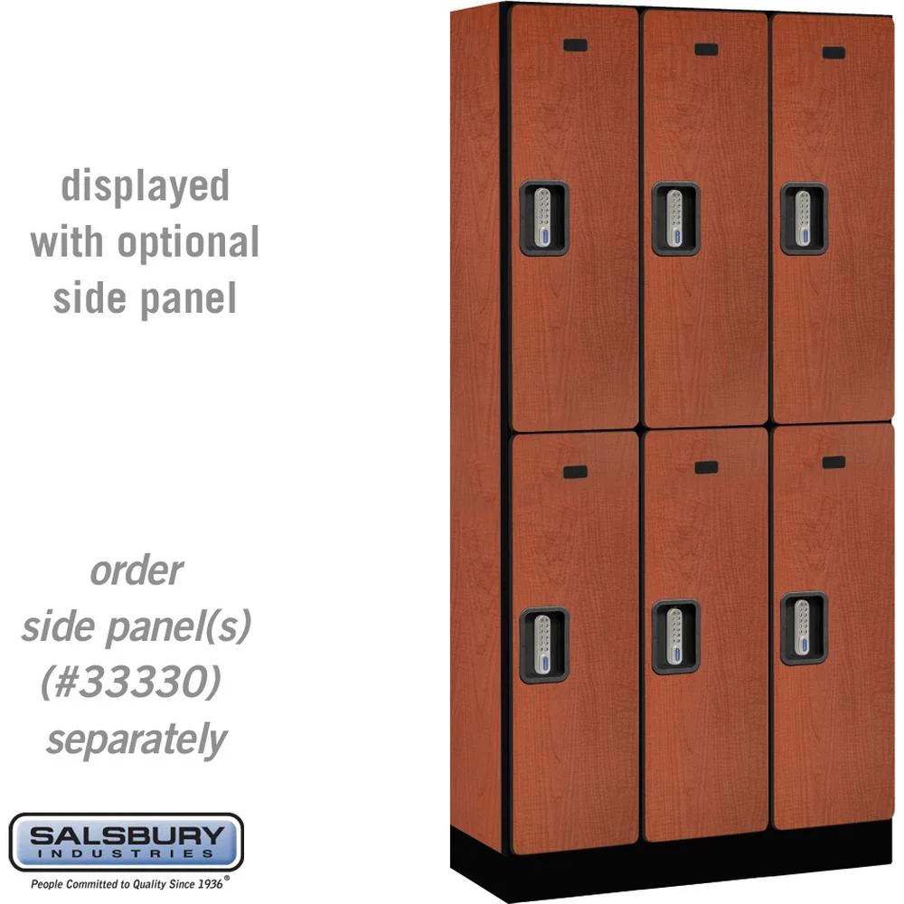 12" Wide Double Tier Designer Wood Locker - 3 Wide - 6 Feet High - 15" Deep by Salsbury - Image 20