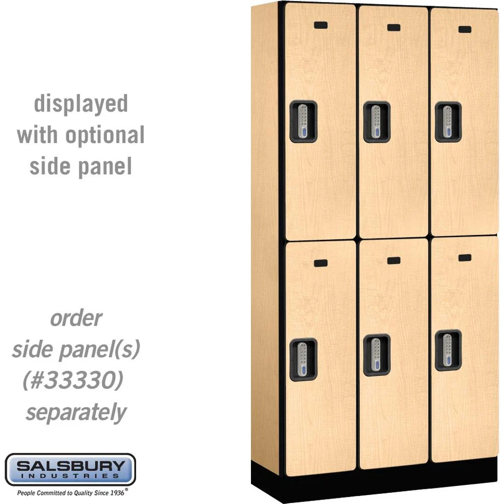12" Wide Double Tier Designer Wood Locker - 3 Wide - 6 Feet High - 15" Deep by Salsbury - Image 35