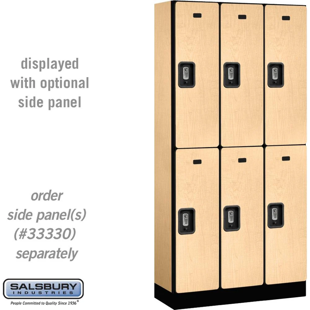 12" Wide Double Tier Designer Wood Locker - 3 Wide - 6 Feet High - 15" Deep by Salsbury - Image 36