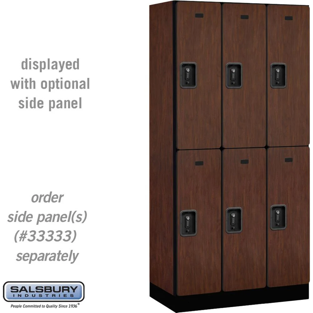 12" Wide Double Tier Designer Wood Locker - 3 Wide - 6 Feet High - 18" Deep by Salsbury - Image 29