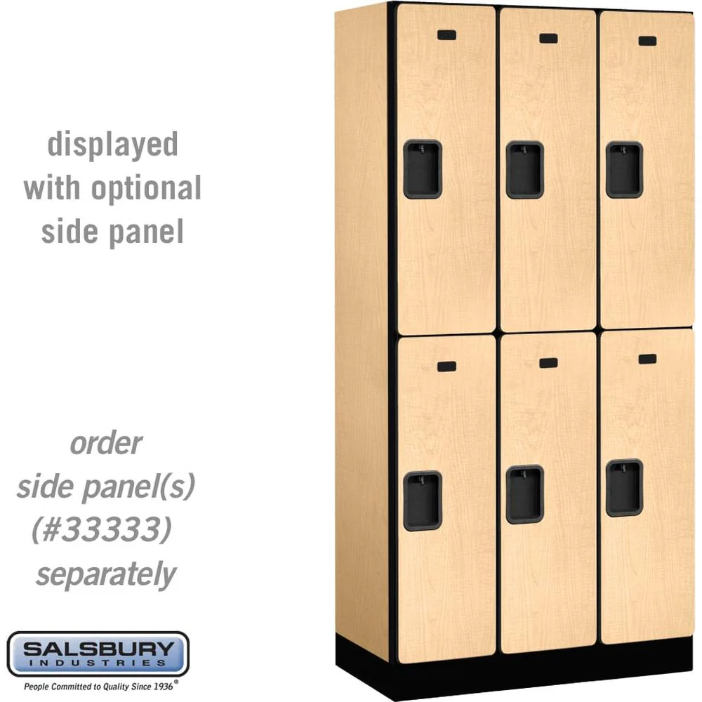 12" Wide Double Tier Designer Wood Locker - 3 Wide - 6 Feet High - 18" Deep by Salsbury - Image 32