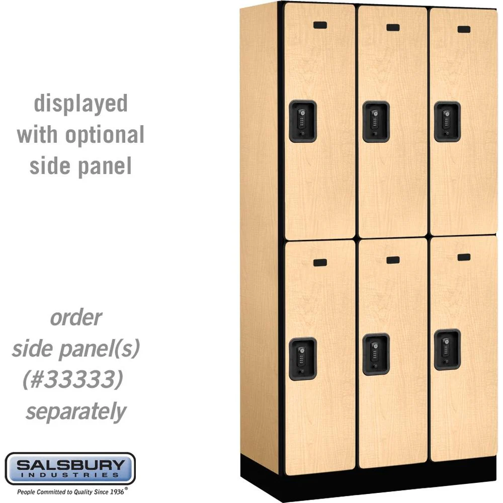 12" Wide Double Tier Designer Wood Locker - 3 Wide - 6 Feet High - 18" Deep by Salsbury - Image 34