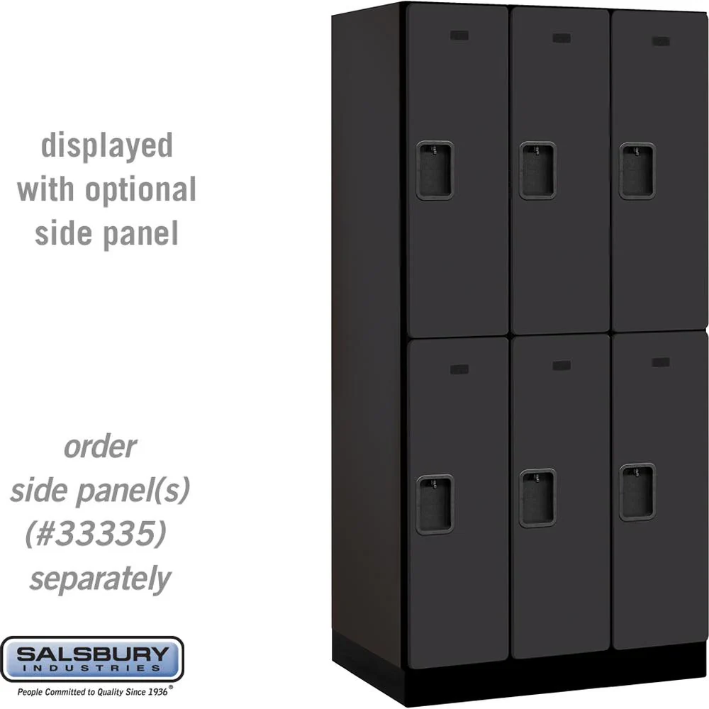12" Wide Double Tier Designer Wood Locker - 3 Wide - 6 Feet High - 21" Deep by Salsbury