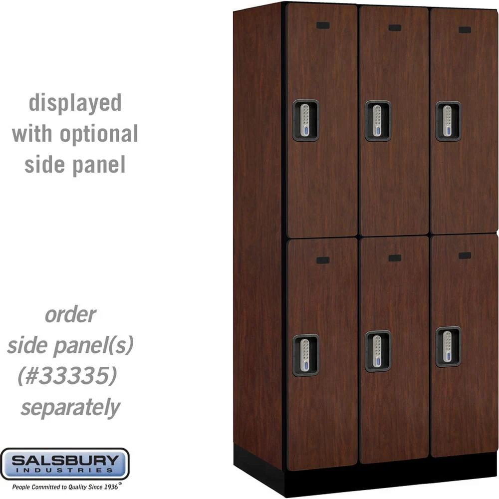 12" Wide Double Tier Designer Wood Locker - 3 Wide - 6 Feet High - 21" Deep by Salsbury - Image 30