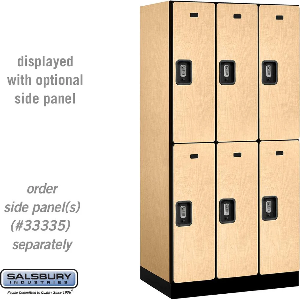 12" Wide Double Tier Designer Wood Locker - 3 Wide - 6 Feet High - 21" Deep by Salsbury - Image 36