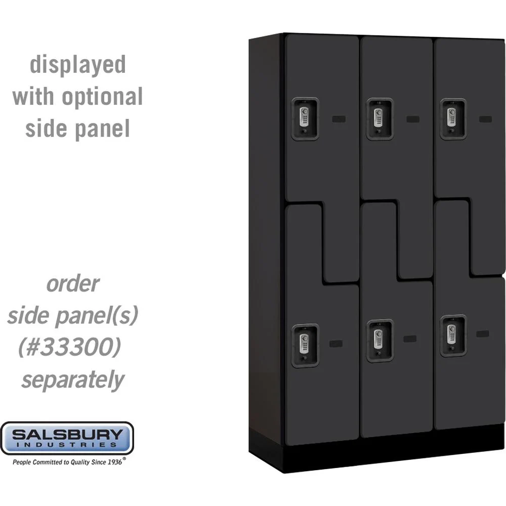 12" Wide Double Tier 'S' Style Designer Wood Locker - 3 Wide - 5 Feet High - 15" Deep by Salsbury - Image 11