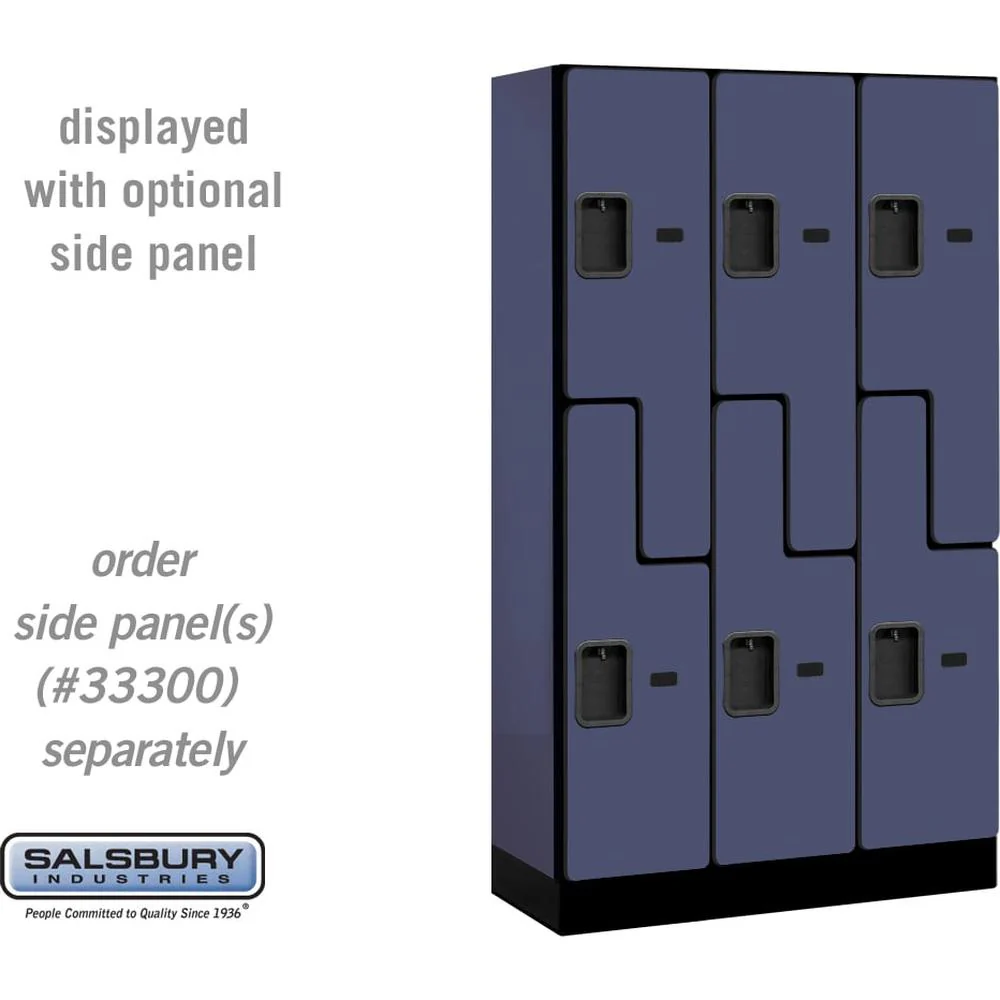 12" Wide Double Tier 'S' Style Designer Wood Locker - 3 Wide - 5 Feet High - 15" Deep by Salsbury - Image 12