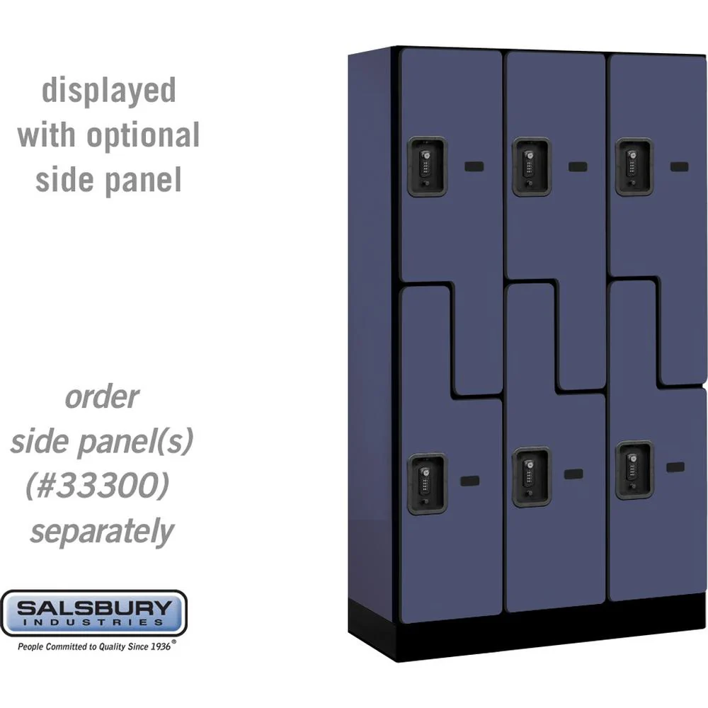 12" Wide Double Tier 'S' Style Designer Wood Locker - 3 Wide - 5 Feet High - 15" Deep by Salsbury - Image 14