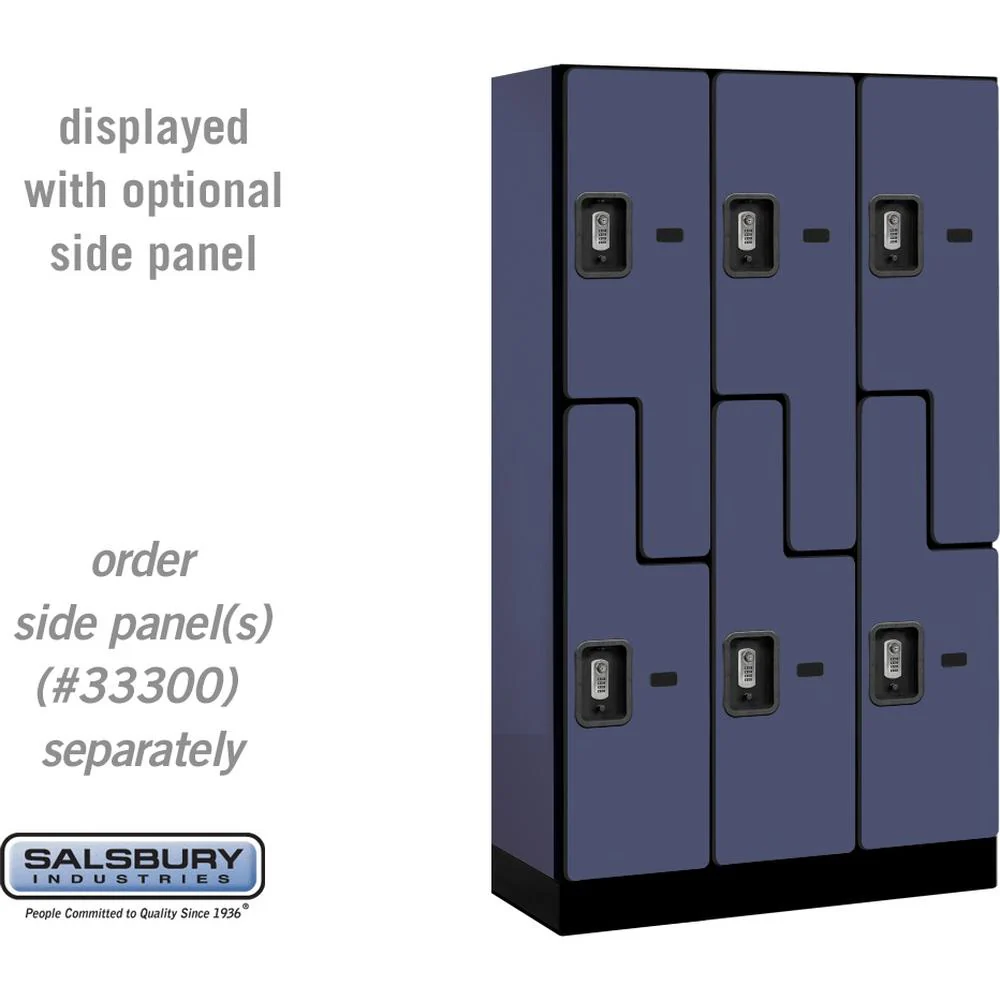 12" Wide Double Tier 'S' Style Designer Wood Locker - 3 Wide - 5 Feet High - 15" Deep by Salsbury - Image 16