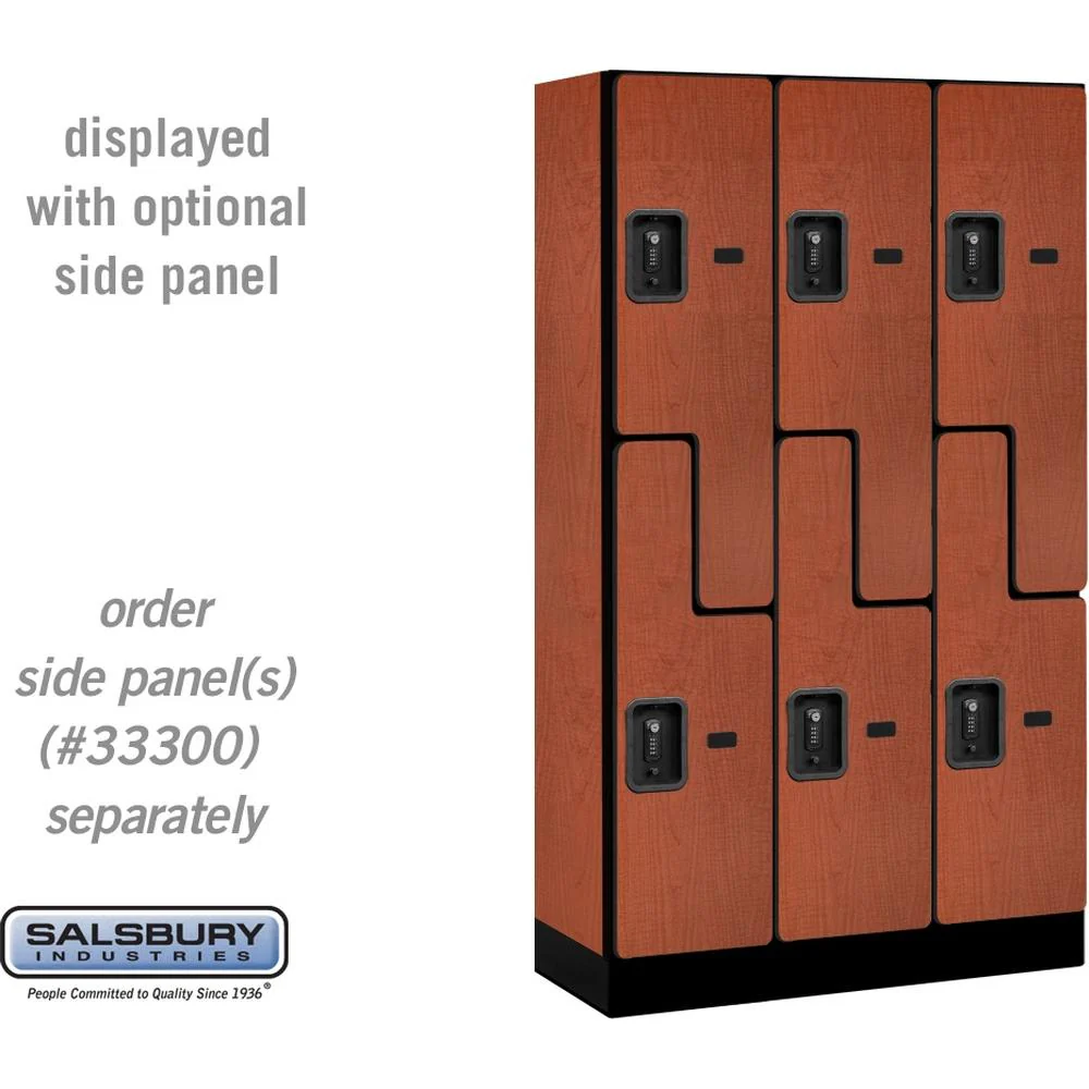12" Wide Double Tier 'S' Style Designer Wood Locker - 3 Wide - 5 Feet High - 15" Deep by Salsbury - Image 19