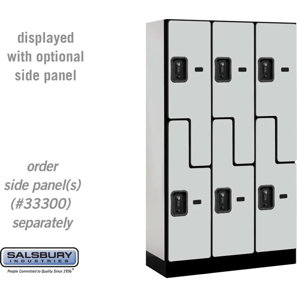 12" Wide Double Tier 'S' Style Designer Wood Locker - 3 Wide - 5 Feet High - 15" Deep by Salsbury - Image 24