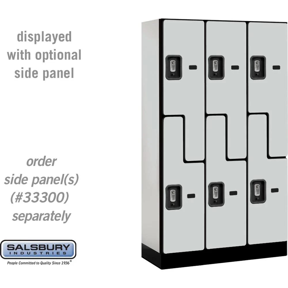 12" Wide Double Tier 'S' Style Designer Wood Locker - 3 Wide - 5 Feet High - 15" Deep by Salsbury - Image 26