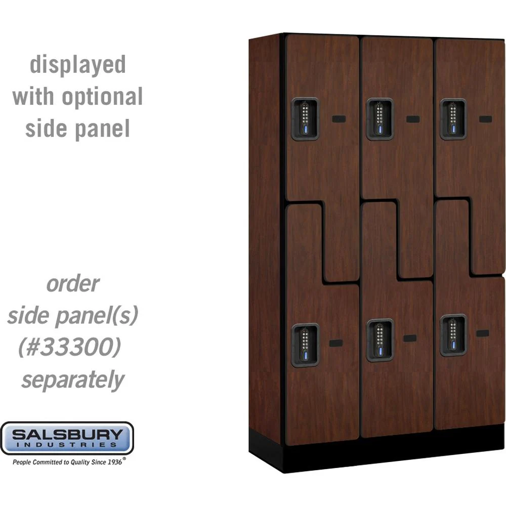 12" Wide Double Tier 'S' Style Designer Wood Locker - 3 Wide - 5 Feet High - 15" Deep by Salsbury - Image 28