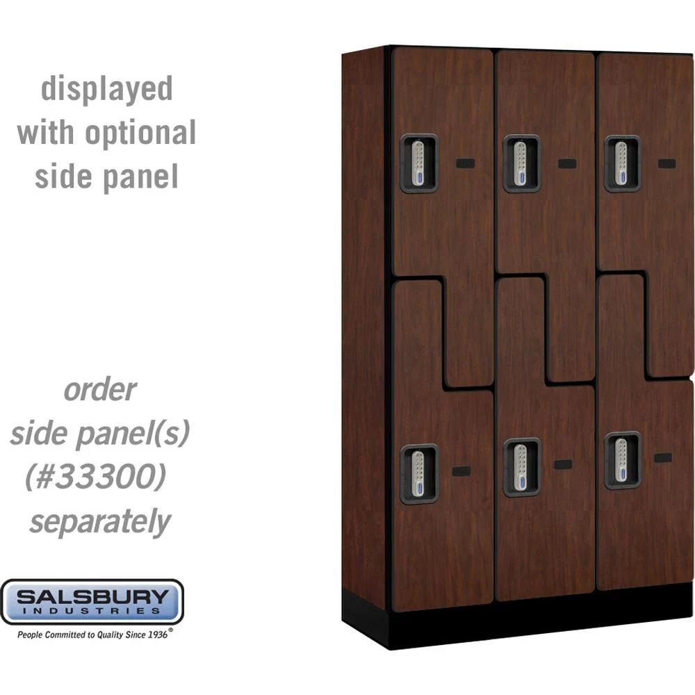 12" Wide Double Tier 'S' Style Designer Wood Locker - 3 Wide - 5 Feet High - 15" Deep by Salsbury - Image 30