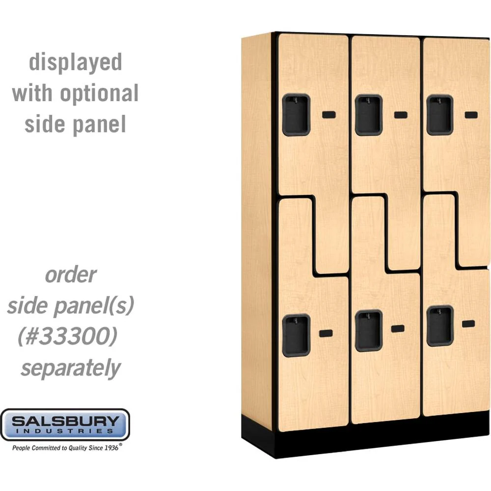 12" Wide Double Tier 'S' Style Designer Wood Locker - 3 Wide - 5 Feet High - 15" Deep by Salsbury - Image 32