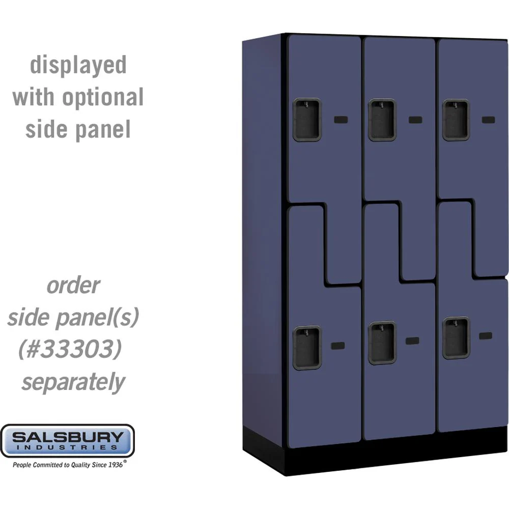 12" Wide Double Tier 'S' Style Designer Wood Locker - 3 Wide - 5 Feet High - 18" Deep by Salsbury - Image 12