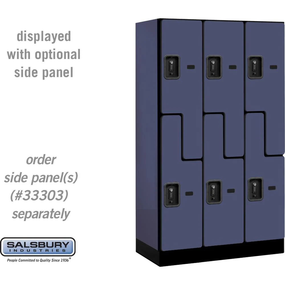 12" Wide Double Tier 'S' Style Designer Wood Locker - 3 Wide - 5 Feet High - 18" Deep by Salsbury - Image 14