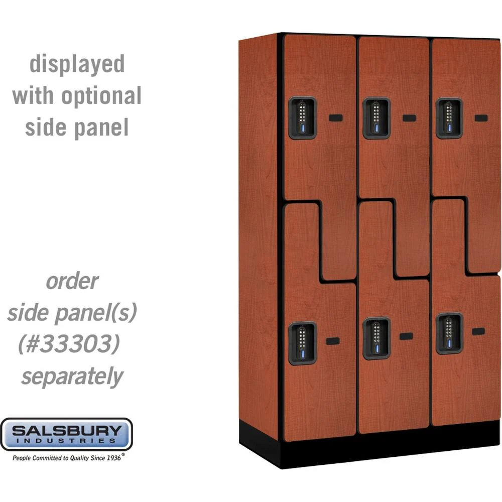 12" Wide Double Tier 'S' Style Designer Wood Locker - 3 Wide - 5 Feet High - 18" Deep by Salsbury - Image 18