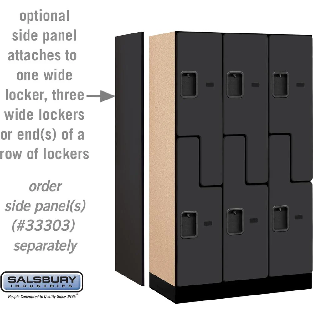 12" Wide Double Tier 'S' Style Designer Wood Locker - 3 Wide - 5 Feet High - 18" Deep by Salsbury - Image 2