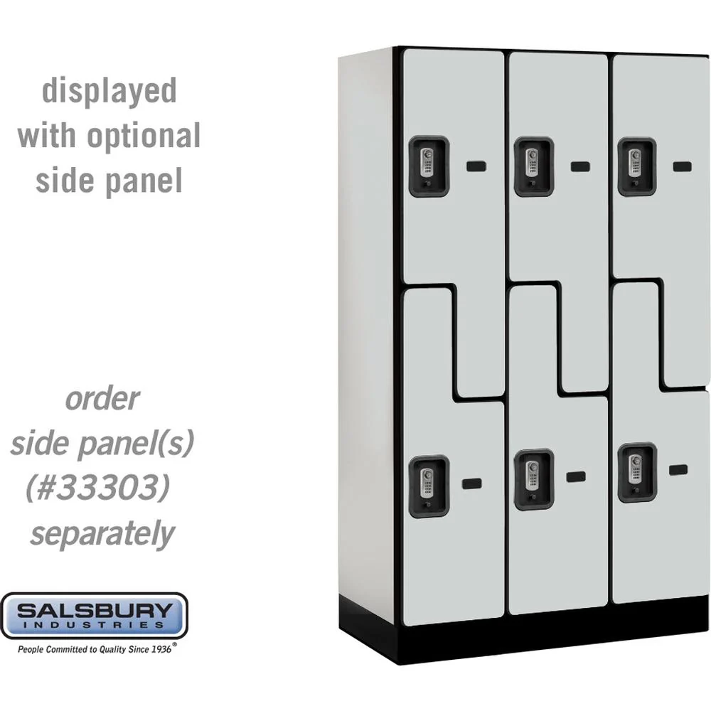 12" Wide Double Tier 'S' Style Designer Wood Locker - 3 Wide - 5 Feet High - 18" Deep by Salsbury - Image 26