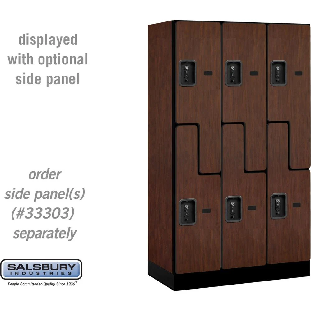 12" Wide Double Tier 'S' Style Designer Wood Locker - 3 Wide - 5 Feet High - 18" Deep by Salsbury - Image 29