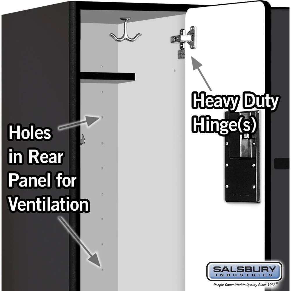 12" Wide Double Tier 'S' Style Designer Wood Locker - 3 Wide - 5 Feet High - 18" Deep by Salsbury - Image 4