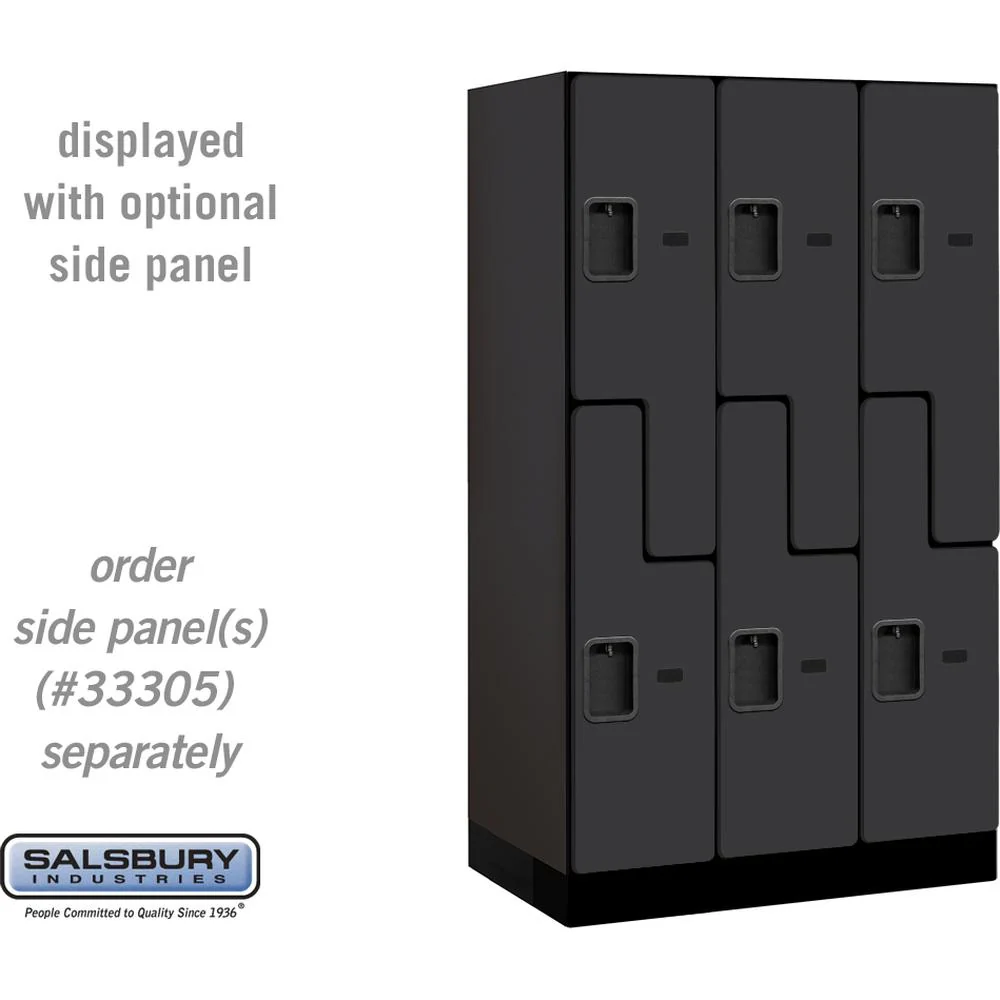 12" Wide Double Tier 'S' Style Designer Wood Locker - 3 Wide - 5 Feet High - 21" Deep by Salsbury