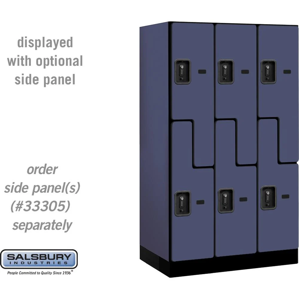 12" Wide Double Tier 'S' Style Designer Wood Locker - 3 Wide - 5 Feet High - 21" Deep by Salsbury - Image 14