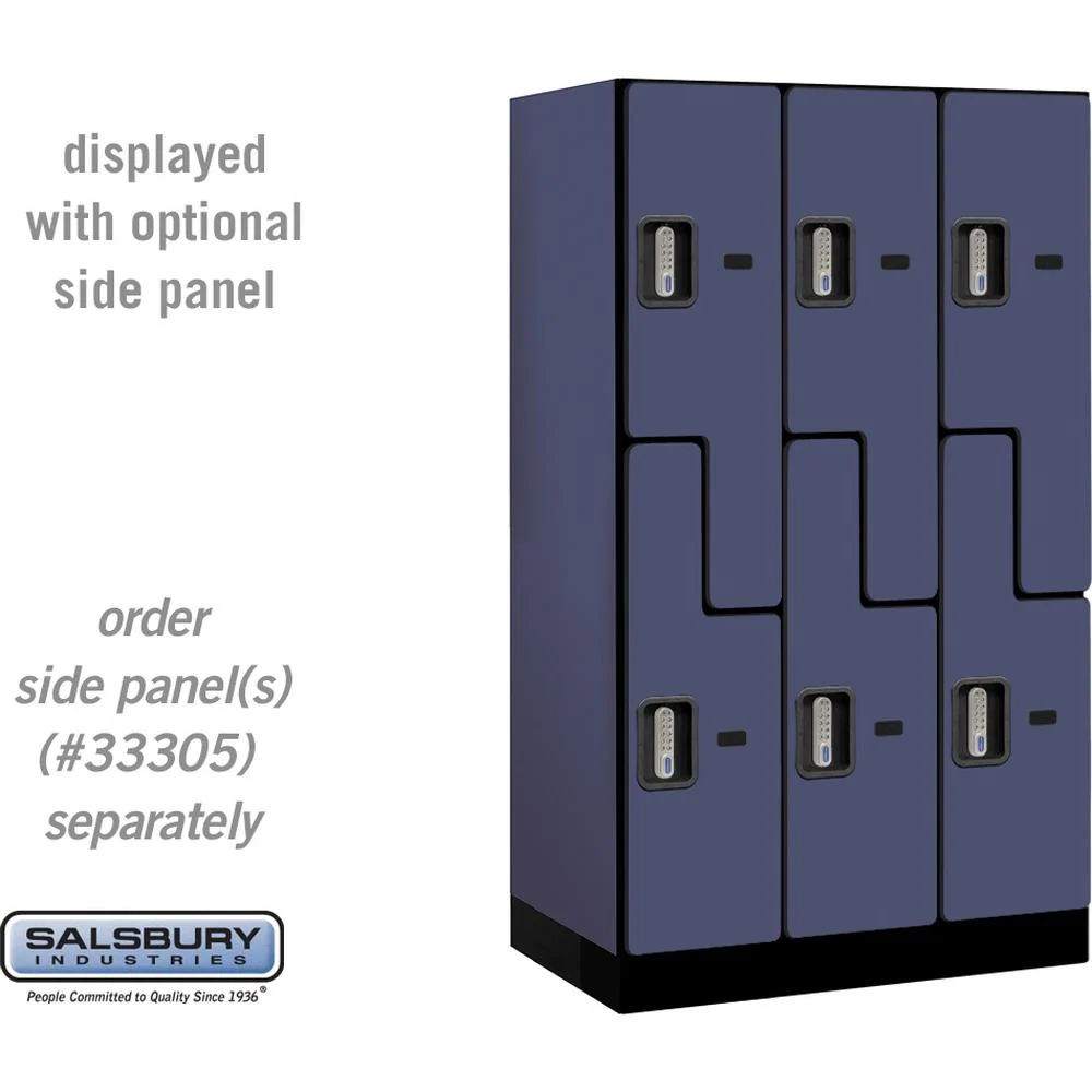 12" Wide Double Tier 'S' Style Designer Wood Locker - 3 Wide - 5 Feet High - 21" Deep by Salsbury - Image 15