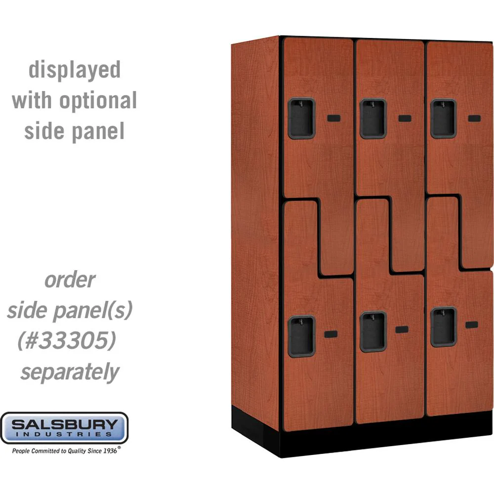 12" Wide Double Tier 'S' Style Designer Wood Locker - 3 Wide - 5 Feet High - 21" Deep by Salsbury - Image 17
