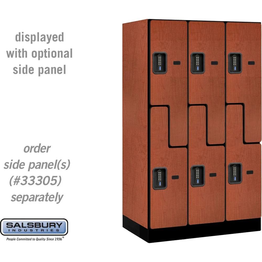 12" Wide Double Tier 'S' Style Designer Wood Locker - 3 Wide - 5 Feet High - 21" Deep by Salsbury - Image 18