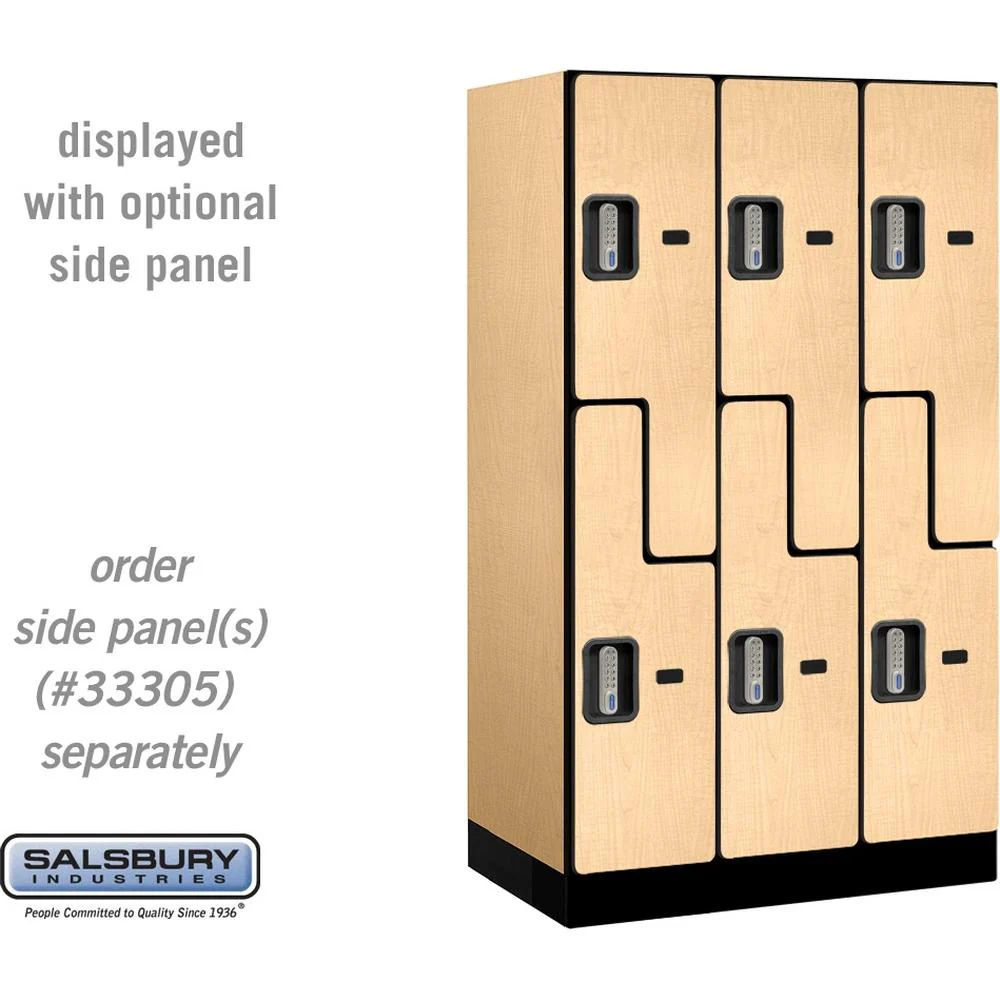 12" Wide Double Tier 'S' Style Designer Wood Locker - 3 Wide - 5 Feet High - 21" Deep by Salsbury - Image 35