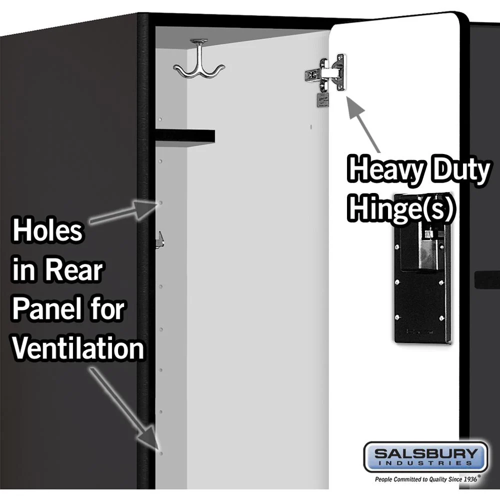 12" Wide Double Tier 'S' Style Designer Wood Locker - 3 Wide - 5 Feet High - 21" Deep by Salsbury - Image 4