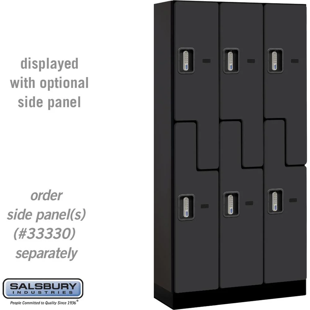 12" Wide Double Tier 'S' Style Designer Wood Locker - 3 Wide - 6 Feet High - 15" Deep by Salsbury - Image 10
