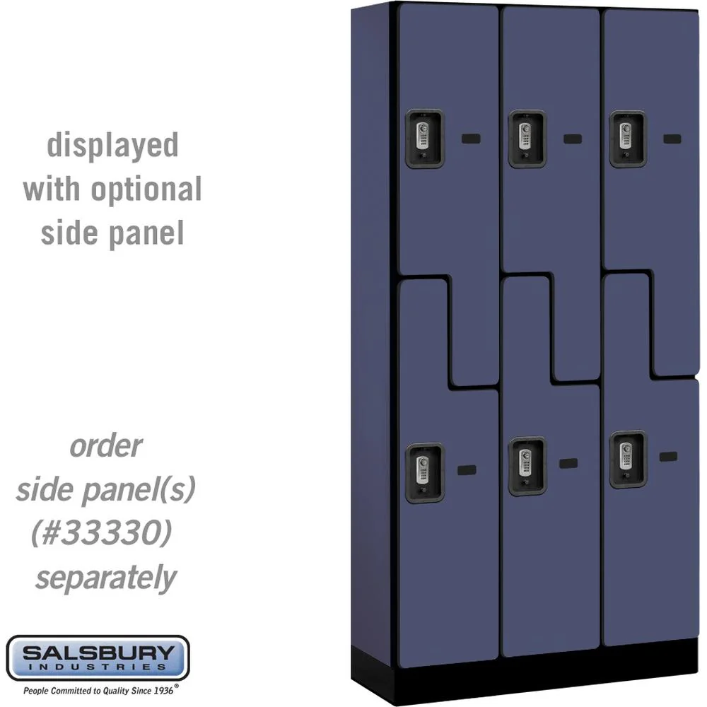 12" Wide Double Tier 'S' Style Designer Wood Locker - 3 Wide - 6 Feet High - 15" Deep by Salsbury - Image 16