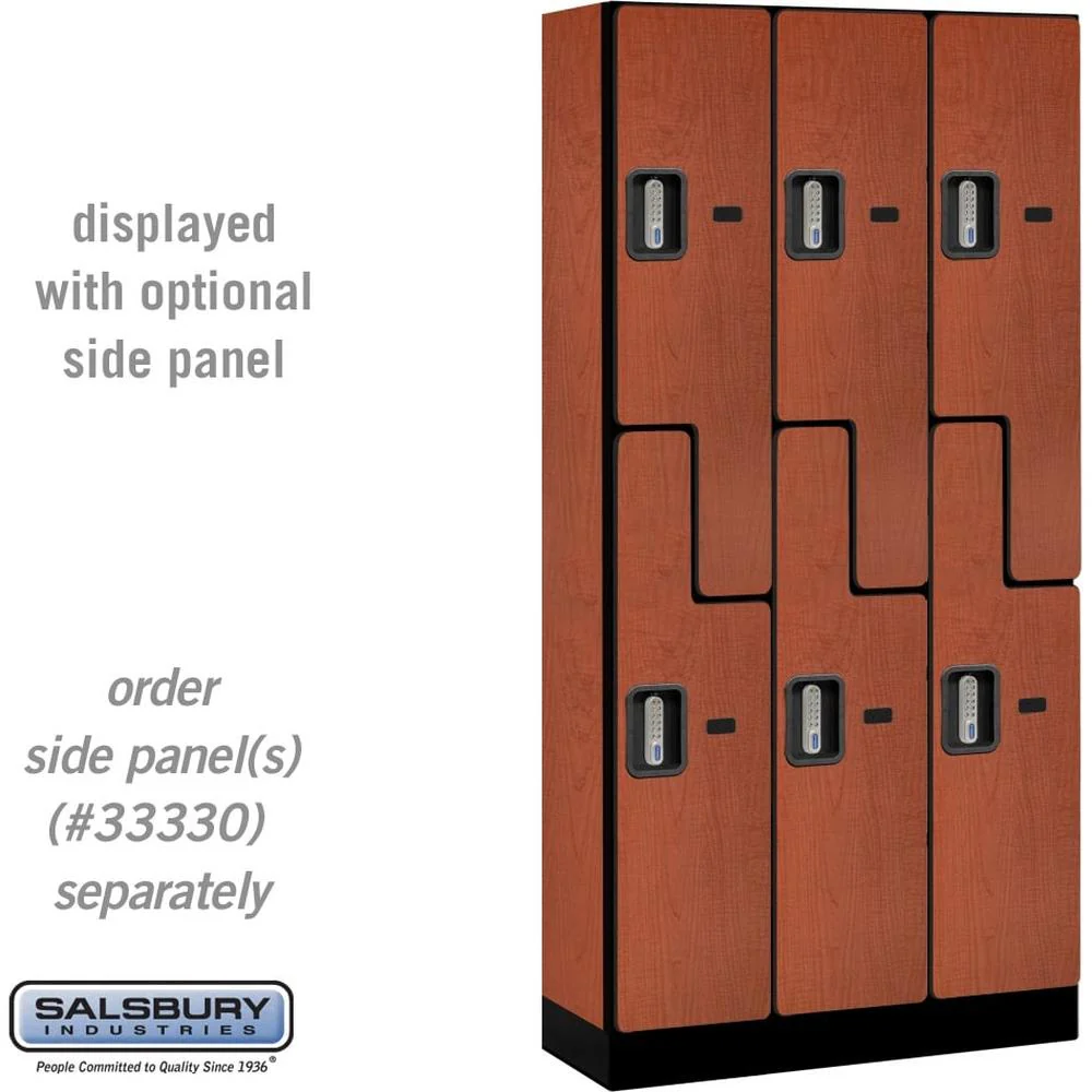 12" Wide Double Tier 'S' Style Designer Wood Locker - 3 Wide - 6 Feet High - 15" Deep by Salsbury - Image 20