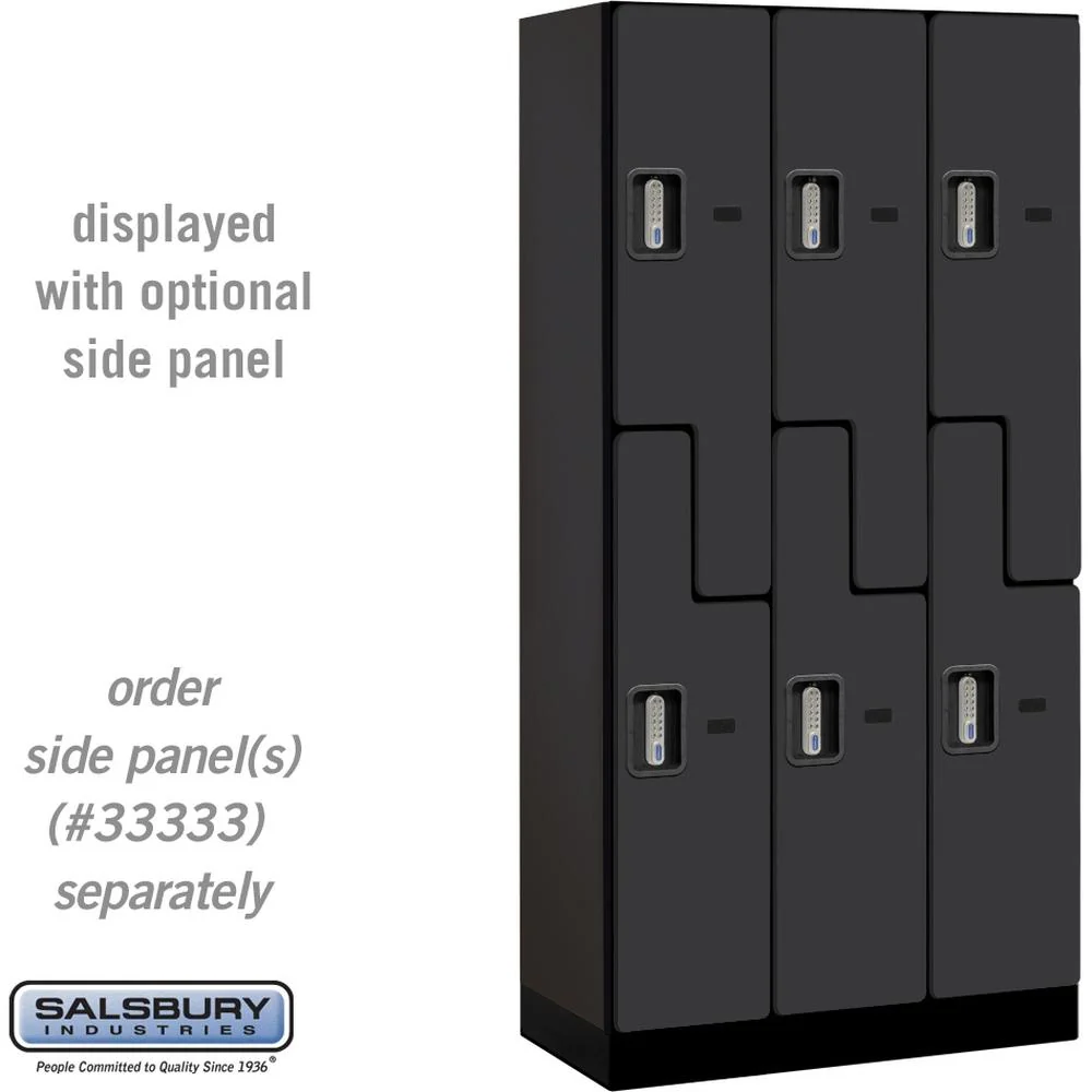 12" Wide Double Tier 'S' Style Designer Wood Locker - 3 Wide - 6 Feet High - 18" Deep by Salsbury - Image 10