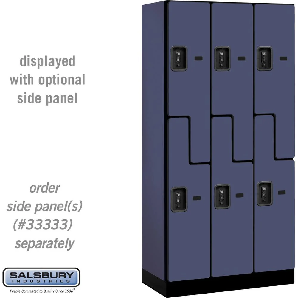 12" Wide Double Tier 'S' Style Designer Wood Locker - 3 Wide - 6 Feet High - 18" Deep by Salsbury - Image 14