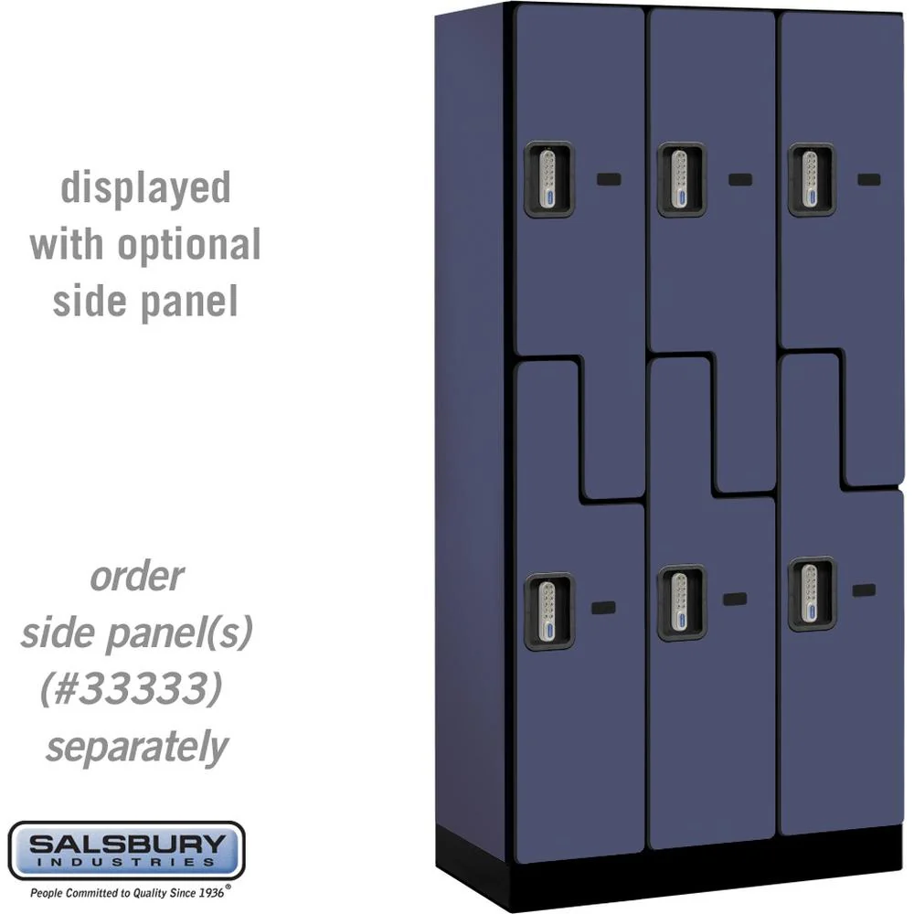 12" Wide Double Tier 'S' Style Designer Wood Locker - 3 Wide - 6 Feet High - 18" Deep by Salsbury - Image 15
